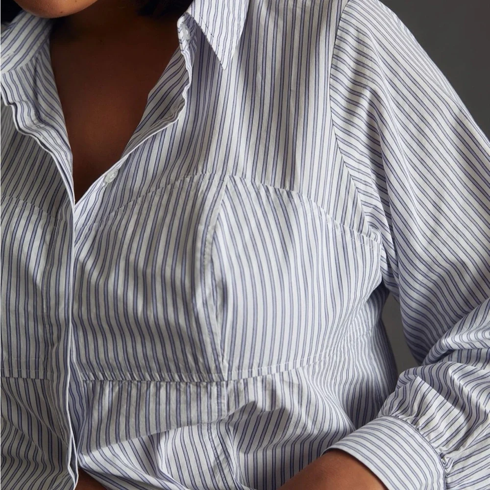 💫ANTHROPOLOGIE MAEVE STRIPED CORSET BLOUSE💫 - Picture 3 of 12